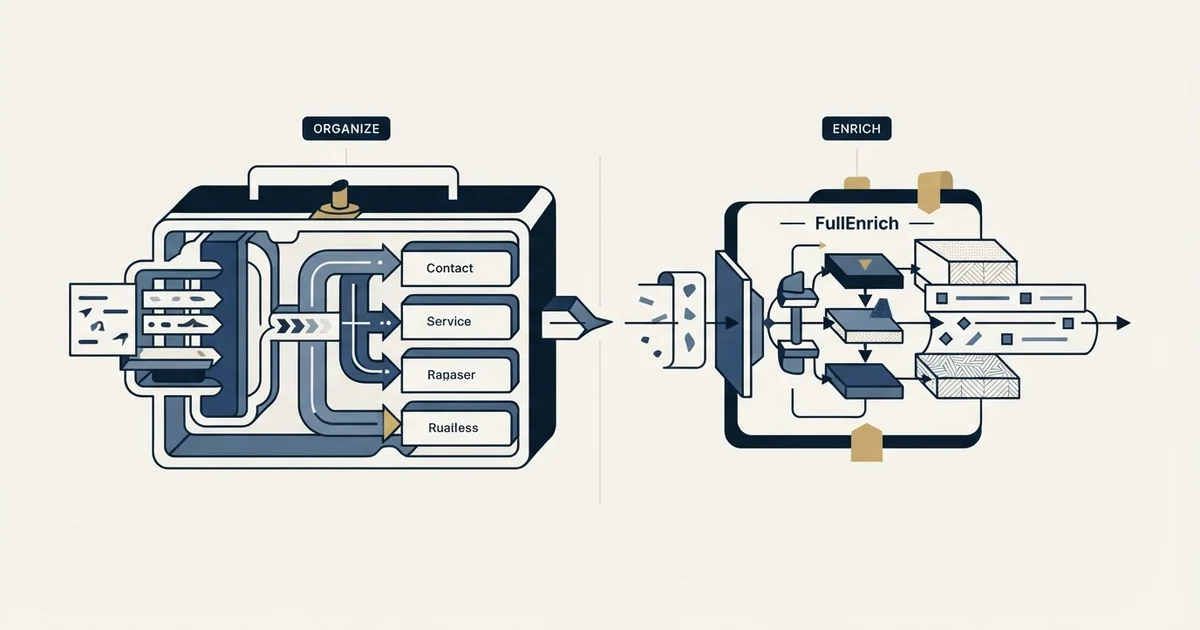 Editorial illustration for Close vs FullEnrich