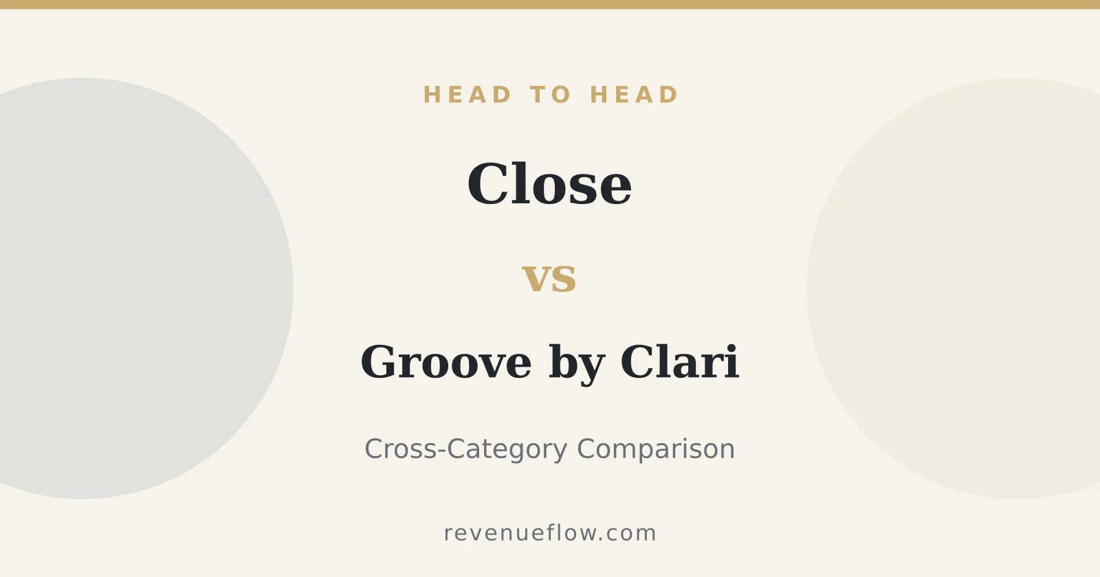 Branded cover: Close vs Groove by Clari: Cross-Category Comparison
