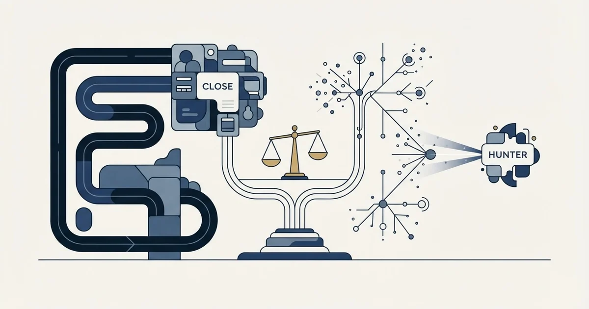 Editorial illustration for Close vs Hunter