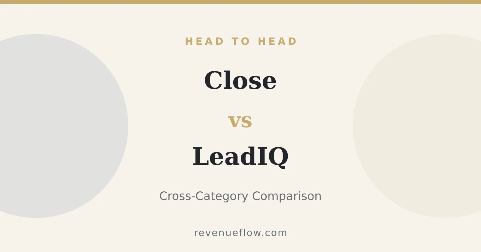 Branded cover: Close vs LeadIQ: Cross-Category Comparison