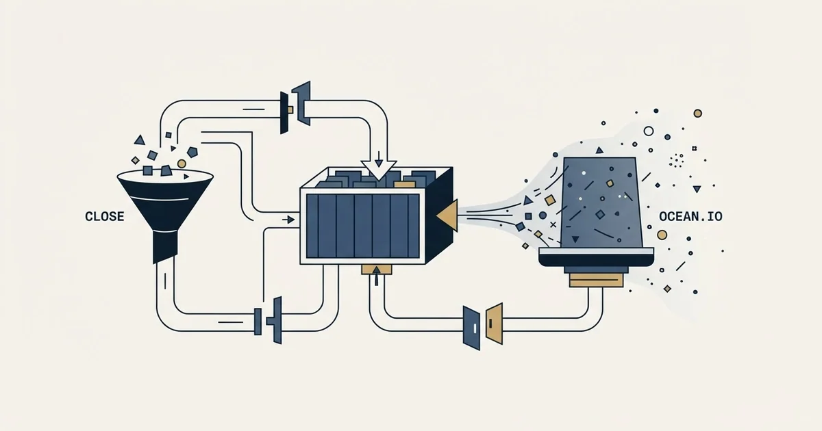Editorial illustration for Close vs Ocean.io