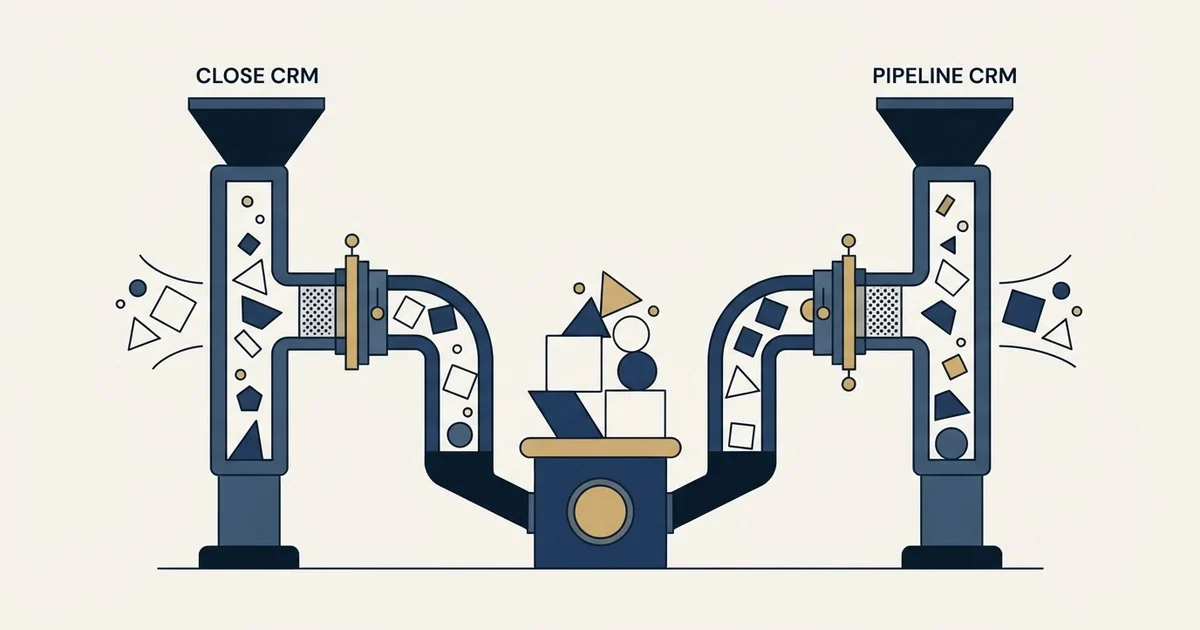 Editorial illustration for Close vs Pipeline CRM