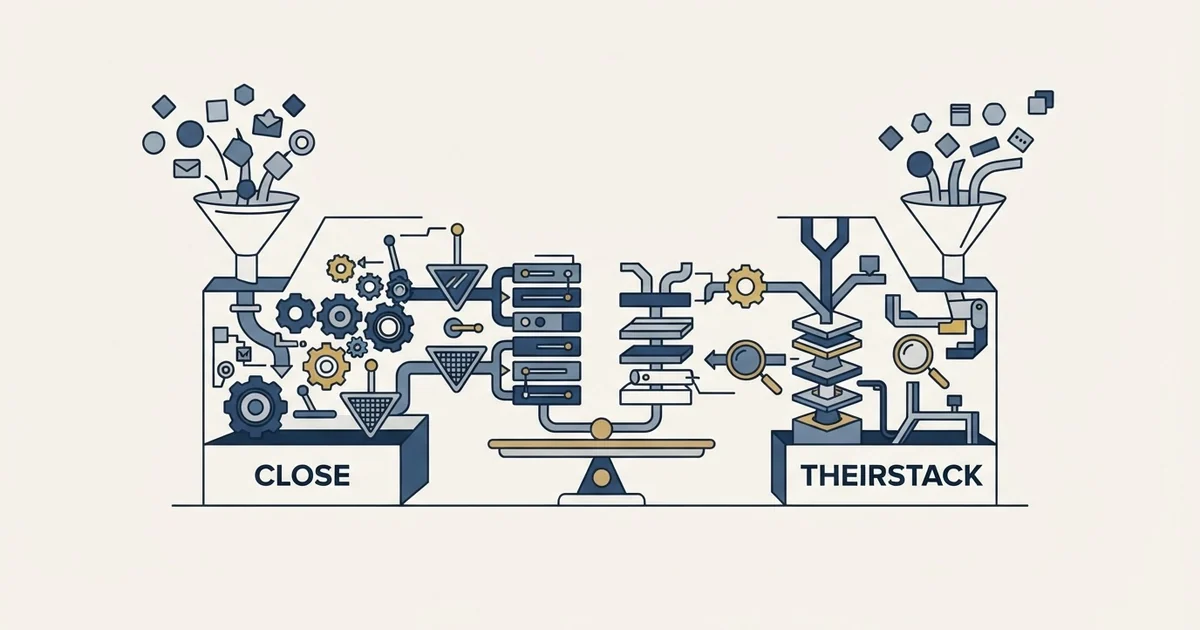 Editorial illustration for Close vs TheirStack