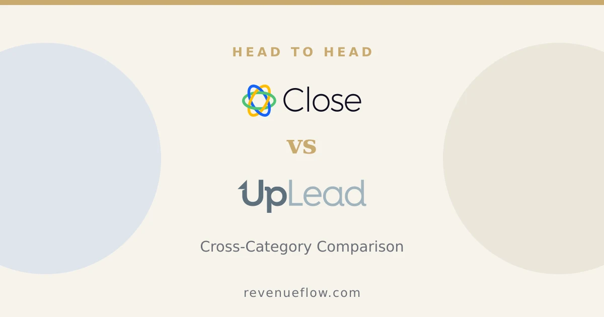 Branded cover: Close vs UpLead: Cross-Category Comparison