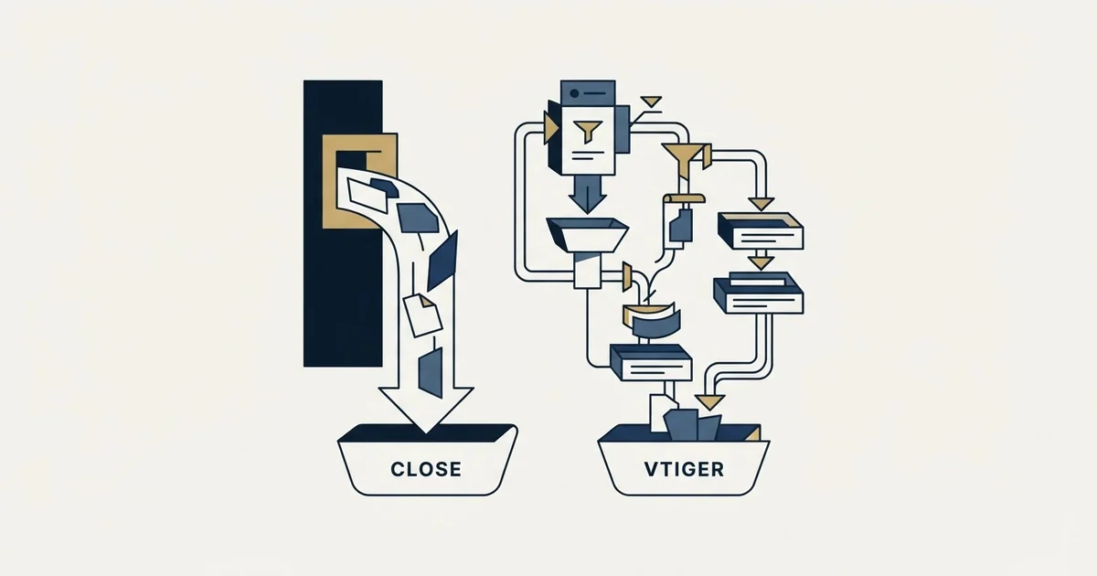 Editorial illustration for Close vs Vtiger