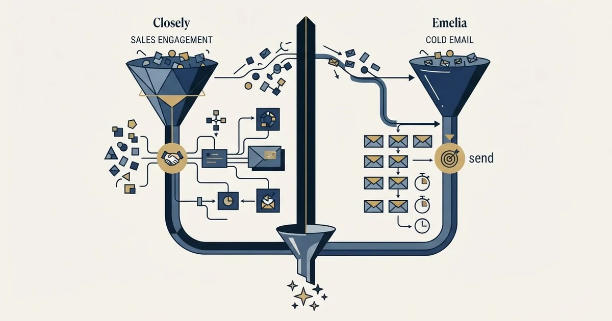 Editorial illustration for Closely vs Emelia