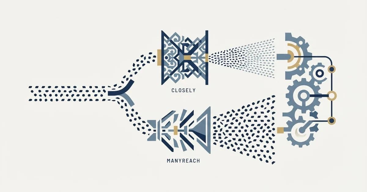 Editorial illustration for Closely vs Manyreach