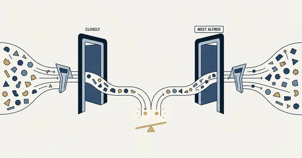 Editorial illustration for Closely vs Meet Alfred