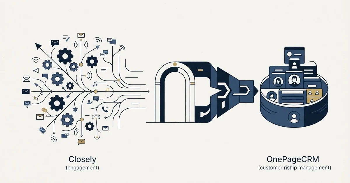 Editorial illustration for Closely vs OnePageCRM