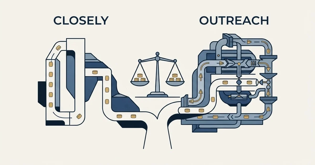 Editorial illustration for Closely vs Outreach