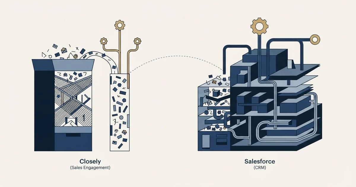 Editorial illustration for Closely vs Salesforce