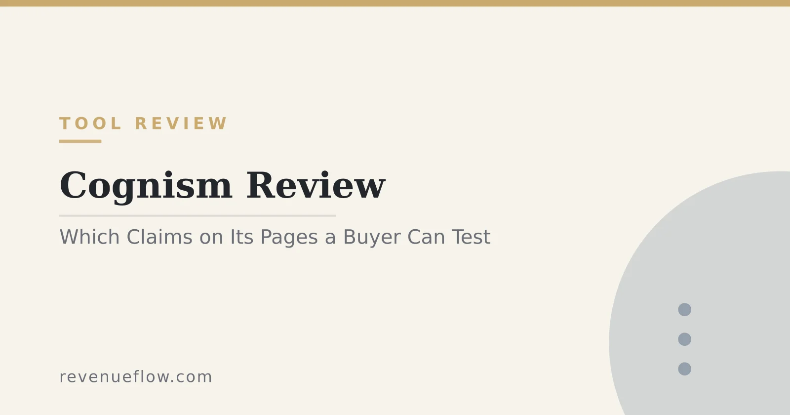 Branded cover: Cognism Review: Which Claims on Its Own Pages a Buyer Can Actually Test