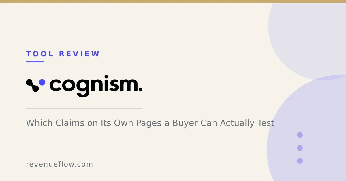 Branded cover: Cognism Review: Which Claims on Its Own Pages a Buyer Can Actually Test