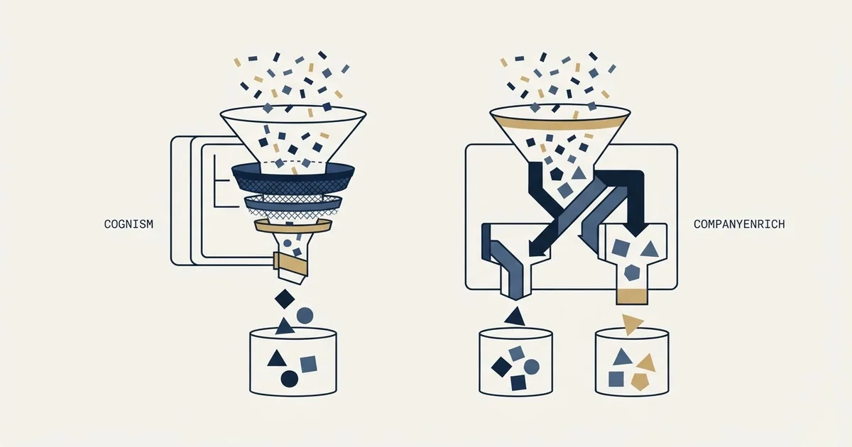 Editorial illustration for Cognism vs CompanyEnrich