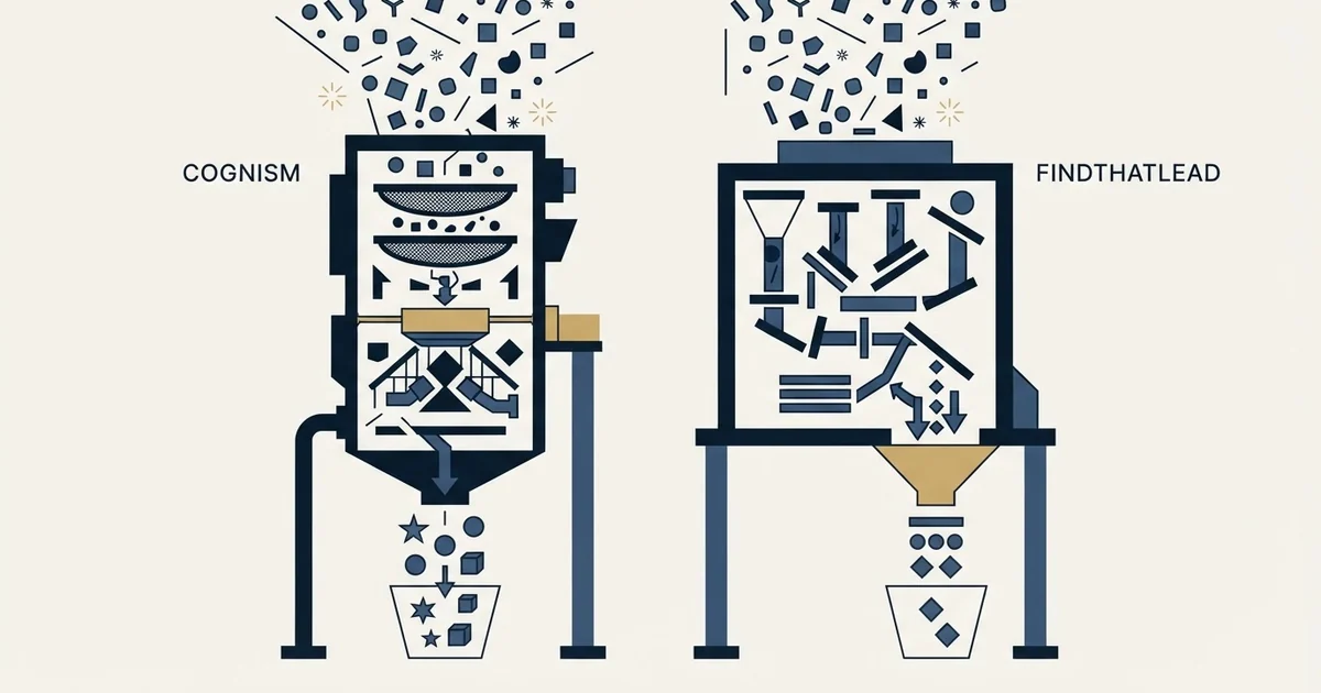 Editorial illustration for Cognism vs FindThatLead