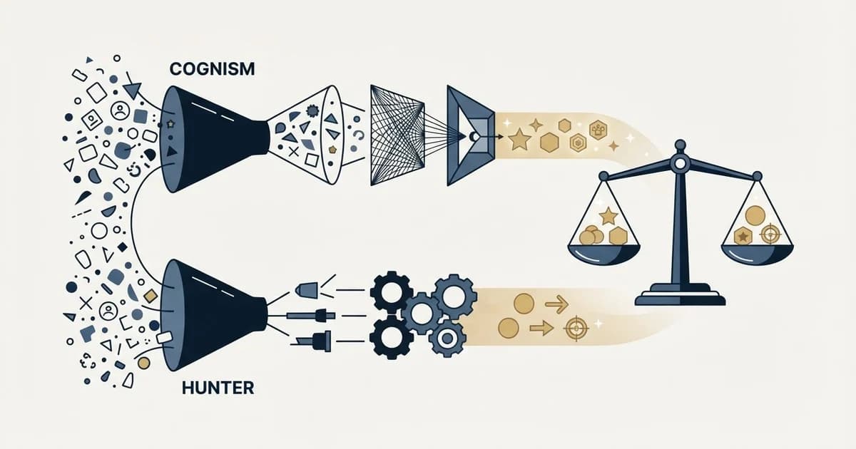 Editorial illustration for Cognism vs Hunter