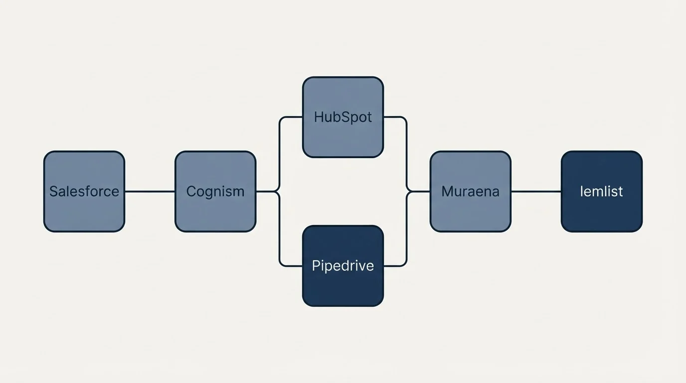 Integration flow: Integration Ecosystem (Cognism, Muraena, HubSpot, Pipedrive)