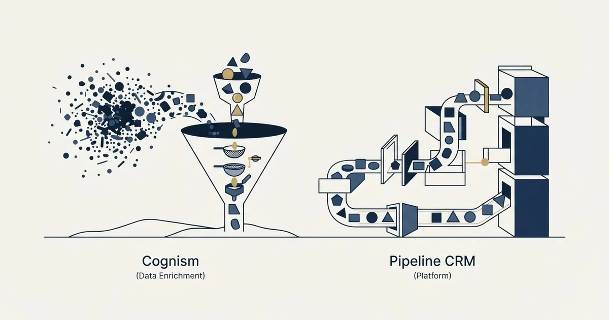Editorial illustration for Cognism vs Pipeline CRM