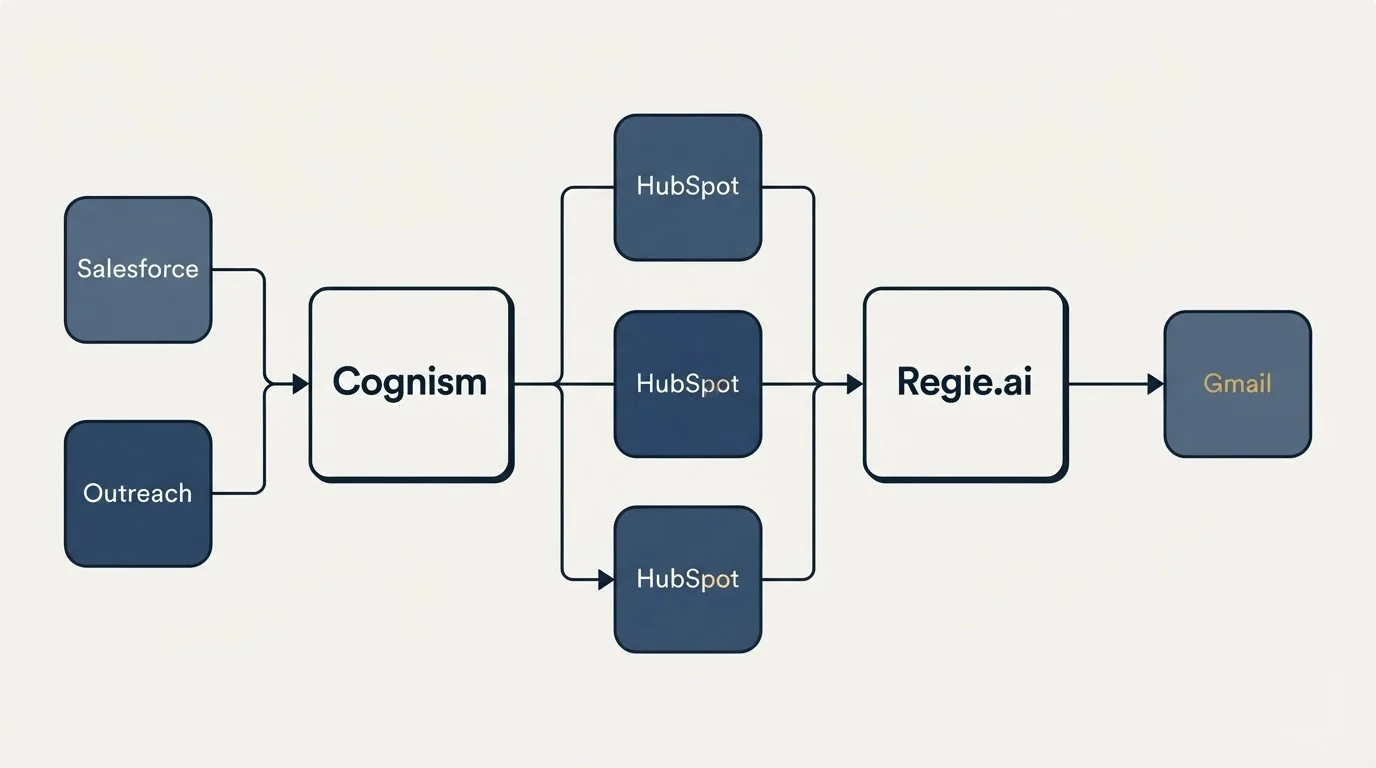 Integration flow: Integration Ecosystem (Cognism, Regie.ai, HubSpot, Salesforce)