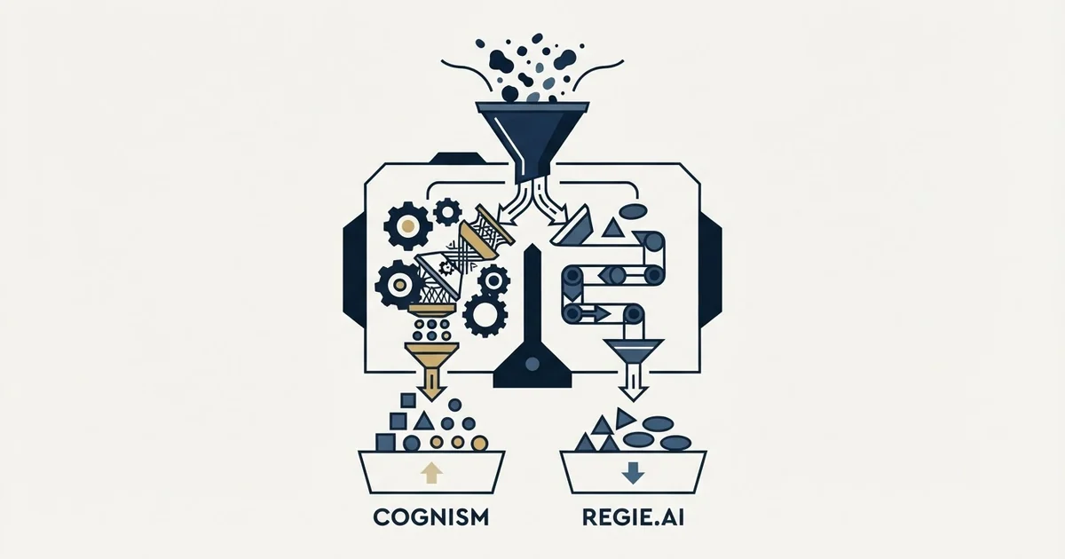 Editorial illustration for Cognism vs Regie.ai
