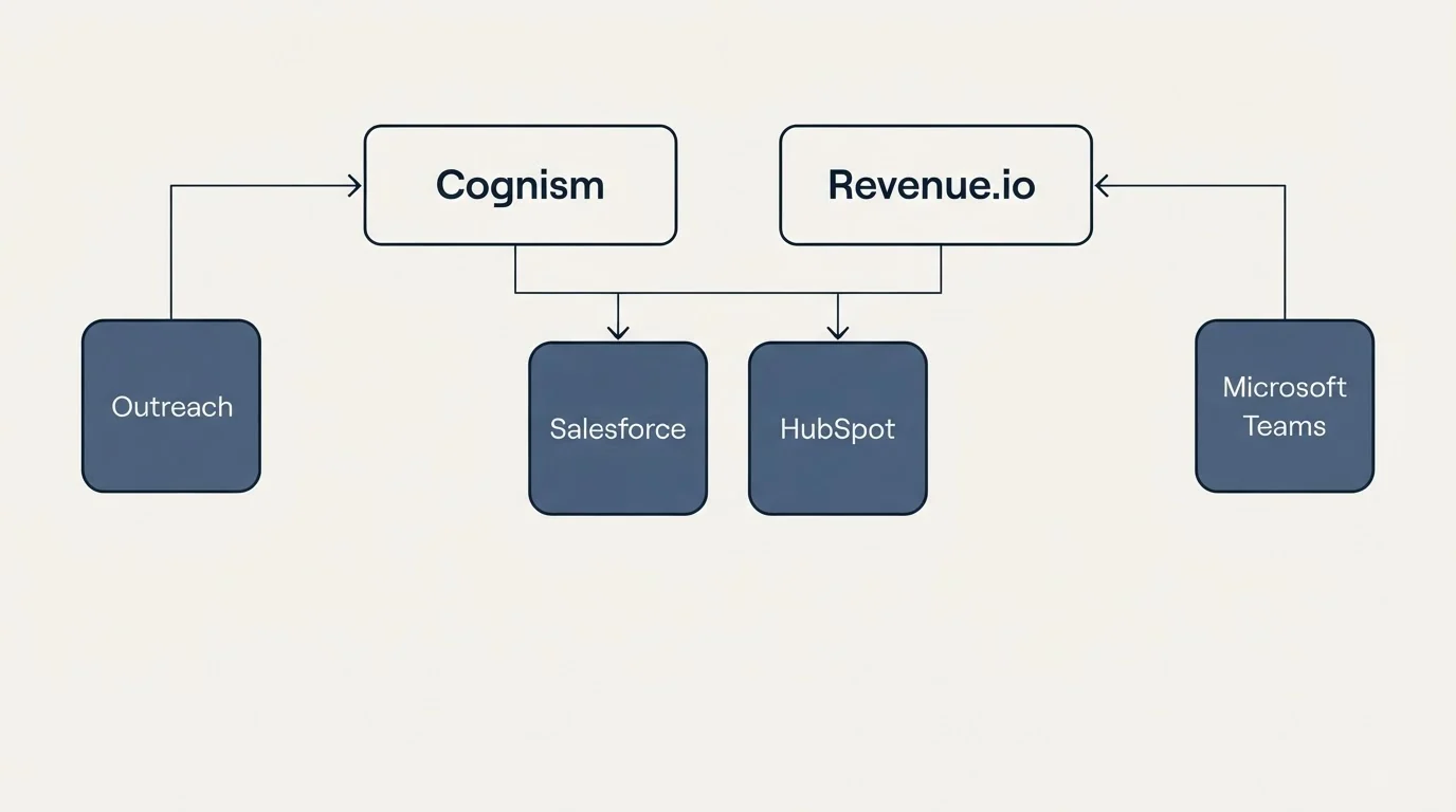 Integration grid: Integration Ecosystem (Cognism, Revenue.io, Salesforce, HubSpot)