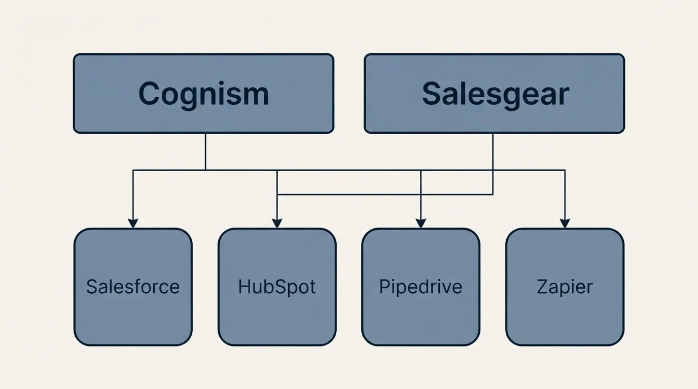 Integration grid: Integration Ecosystem (Cognism, Salesgear, Salesforce, HubSpot)