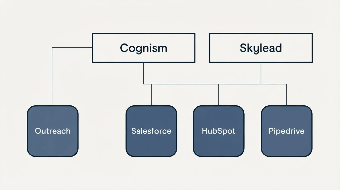 Integration grid: Integration Ecosystem (Cognism, Skylead, Salesforce, HubSpot)