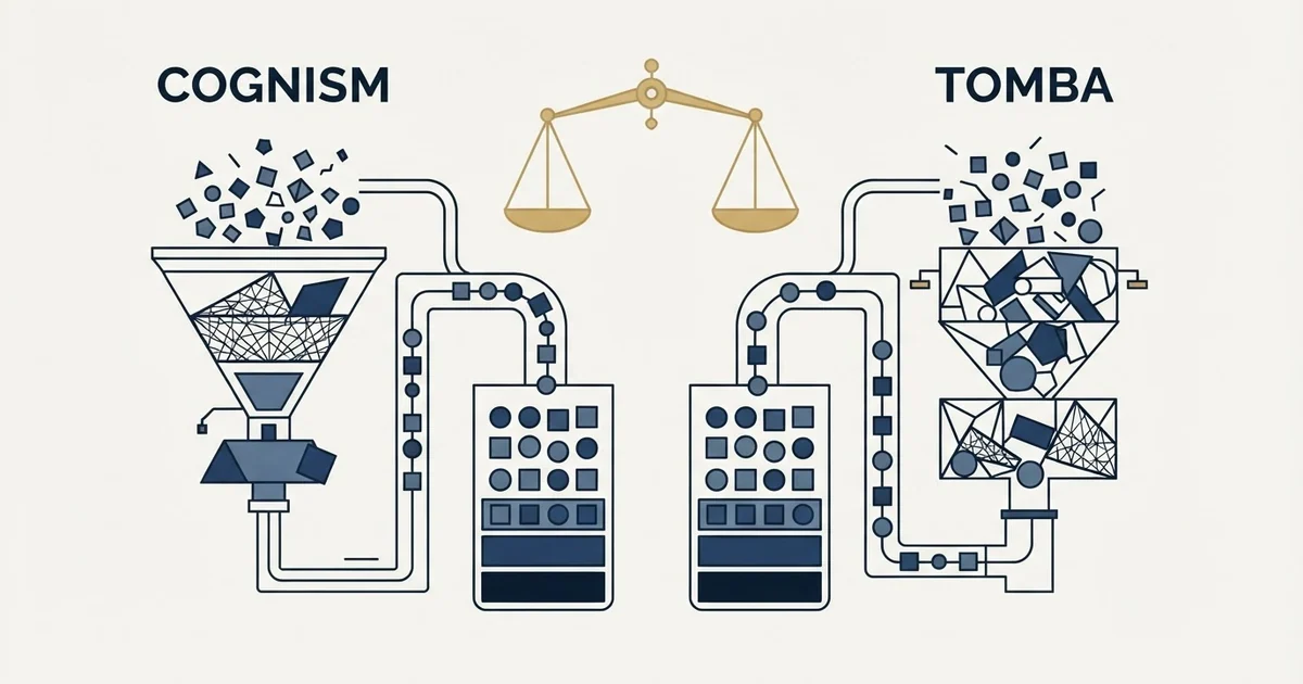 Editorial illustration for Cognism vs Tomba
