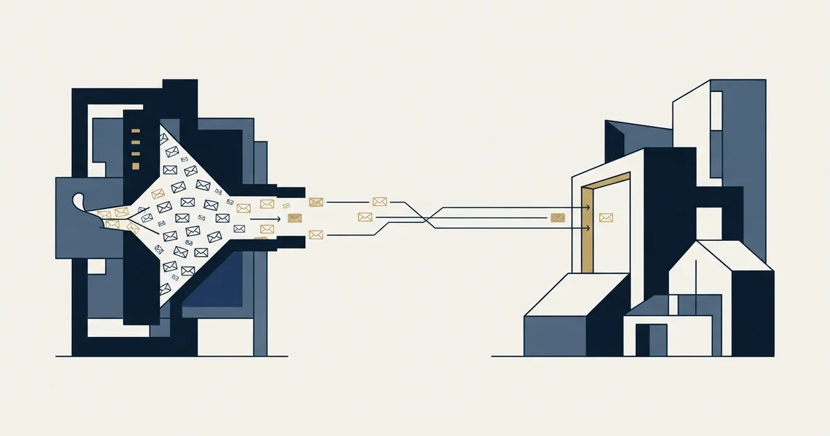 Editorial illustration for Cold Email for Architecture Firms