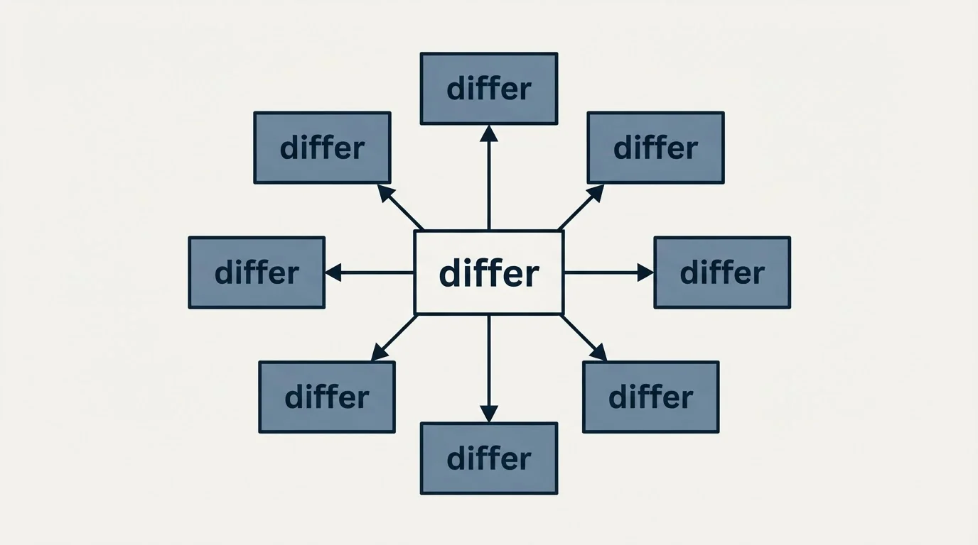 Schematic: Where we differ from standard practice (differ)