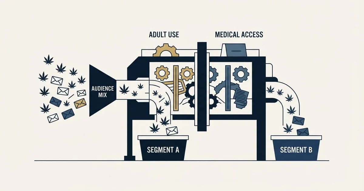 Editorial illustration for Cold Email for Cannabis Companies