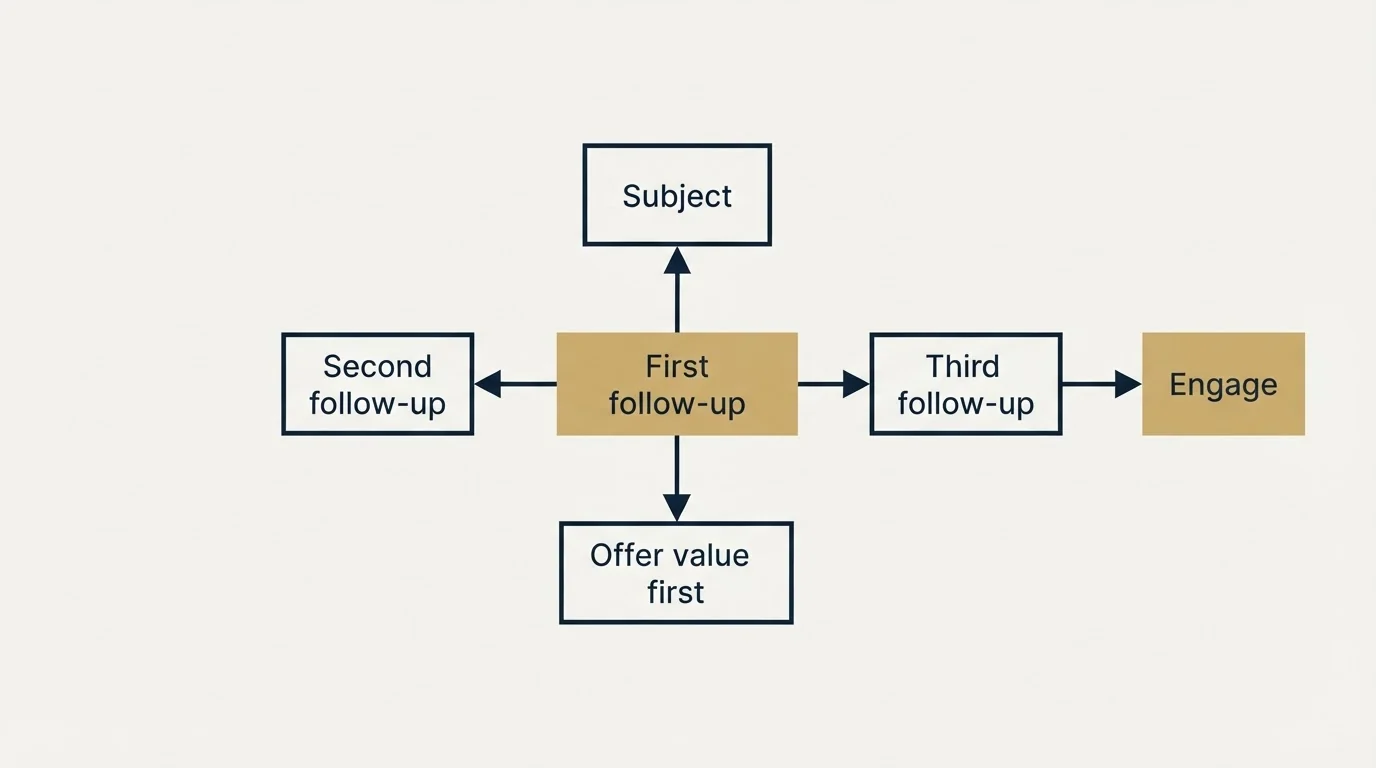 Schematic: Follow-Up Strategies (First follow-up, Subject, Second follow-up, Third follow-up)