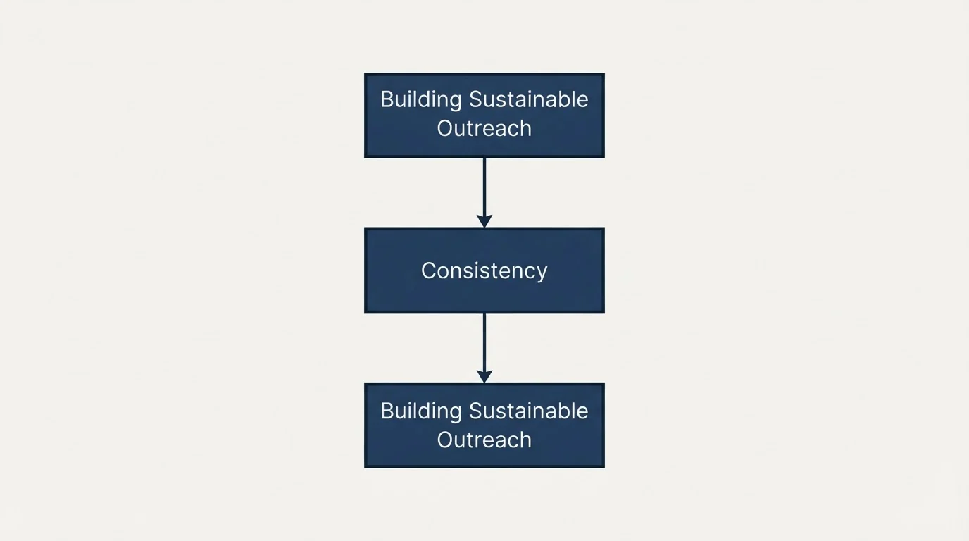 Schematic: Building a Sustainable Outreach Practice (Consistency, Building Sustainable Outreach)