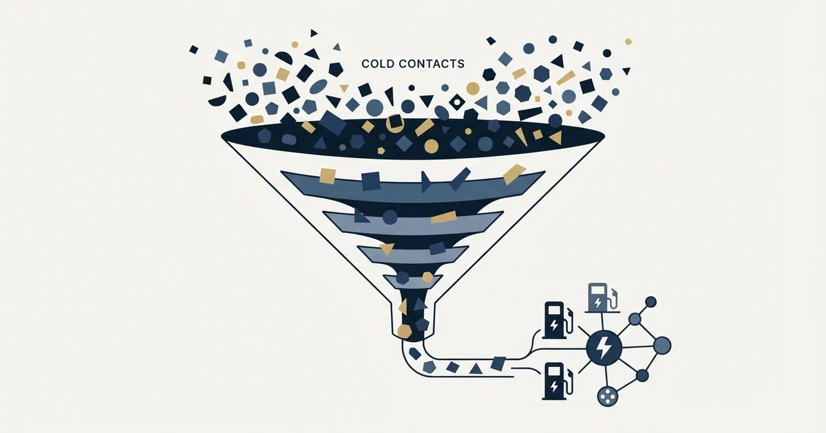 Editorial illustration for Cold Email for EV Charging Companies