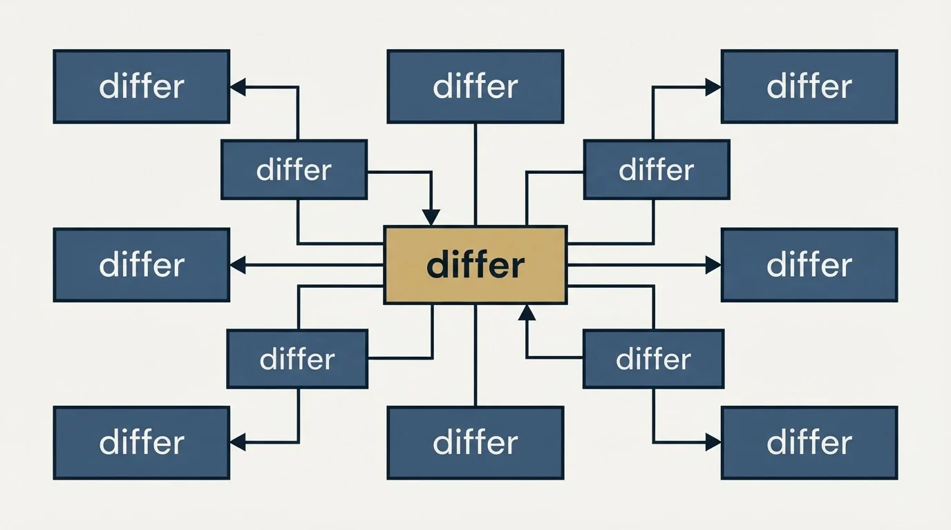 Schematic: Where we differ from standard practice (differ)