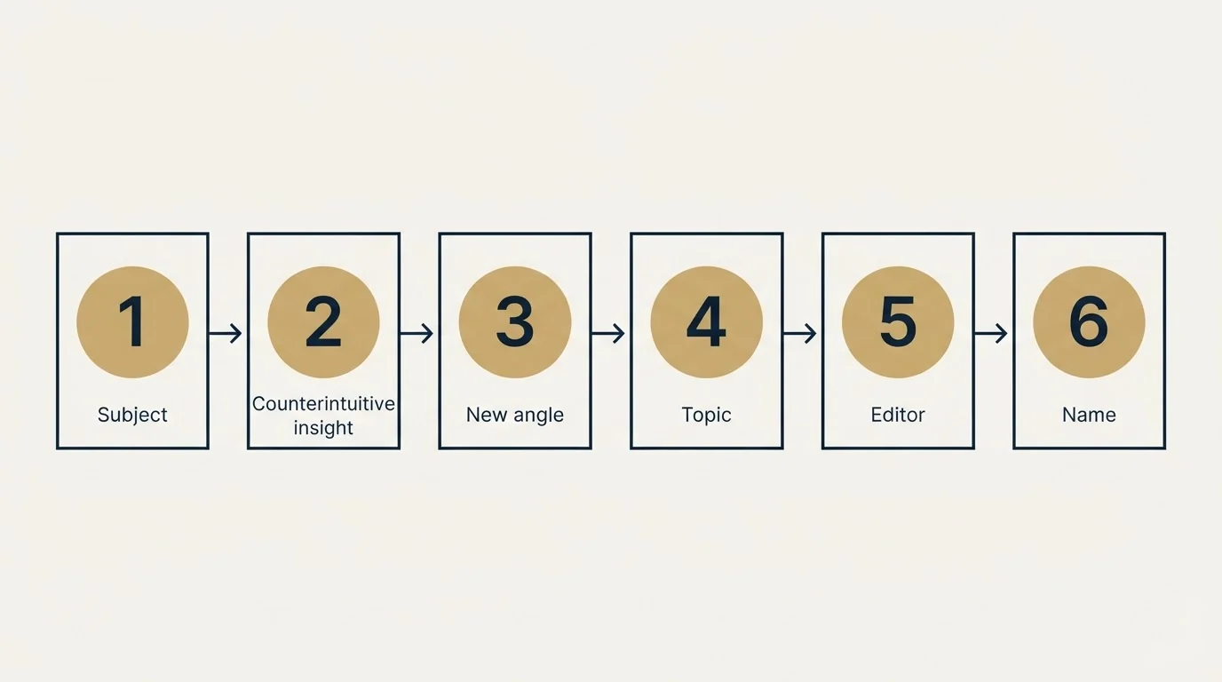 Step sequence: Guest Post Pitch Templates (Subject, Counterintuitive insight, New angle, Topic)