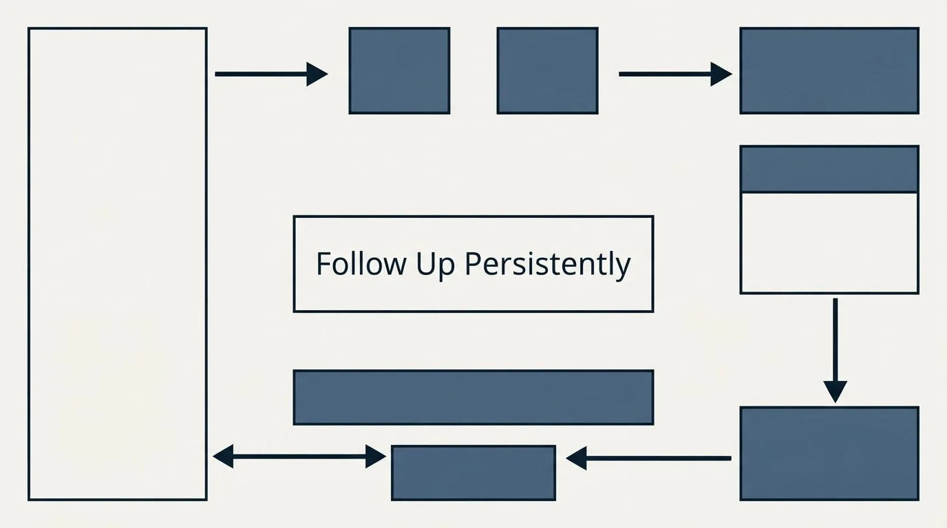 Schematic: Follow Up Persistently (But Respectfully) (Follow Up Persistently)