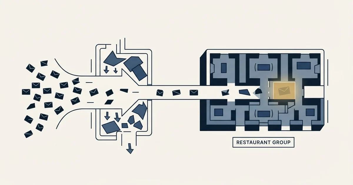 Editorial illustration for Cold Email for Restaurant Groups