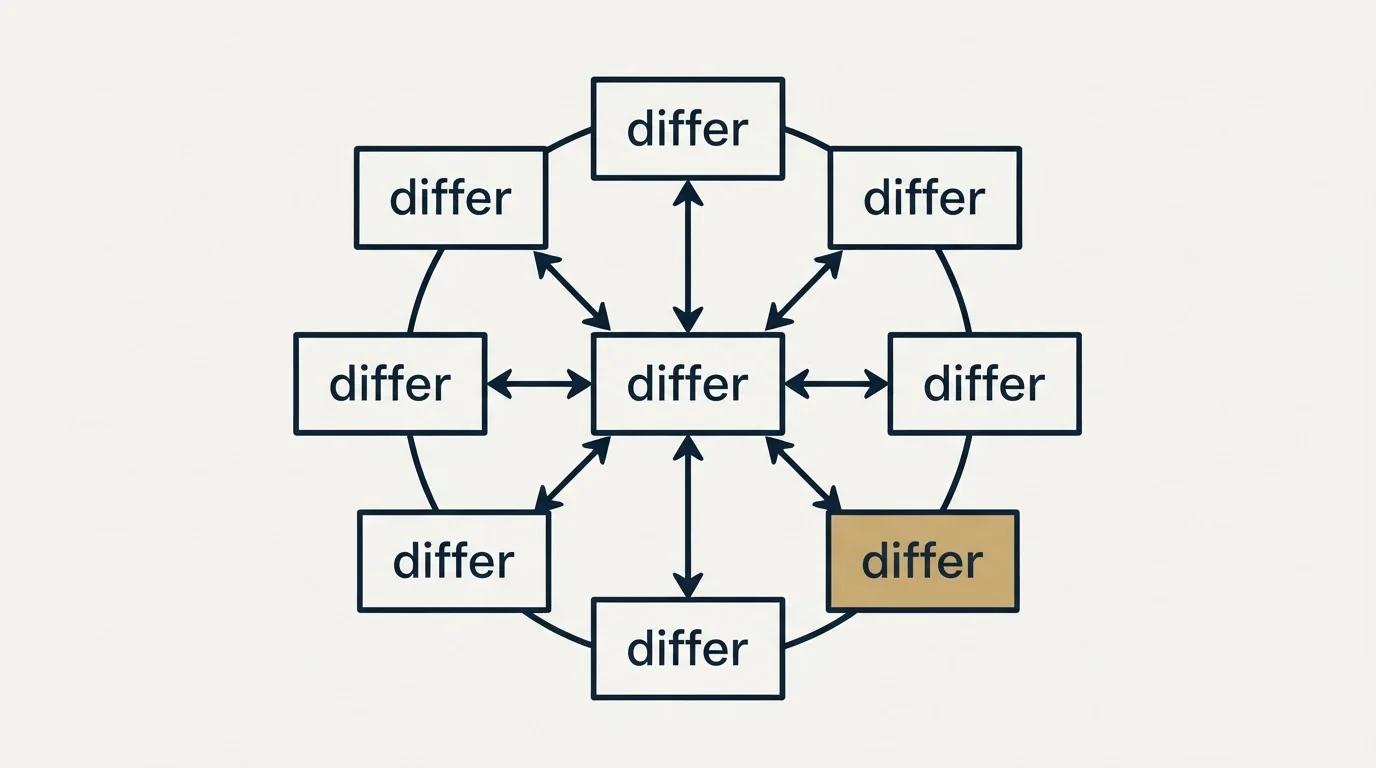 Schematic: Where we differ from standard practice (differ)