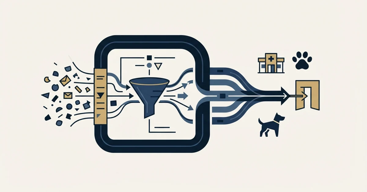 Editorial illustration for Cold Email for Veterinary Clinics