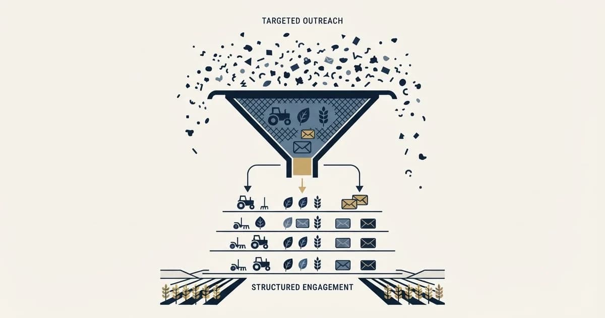 Editorial illustration for Cold Email Templates for Agriculture