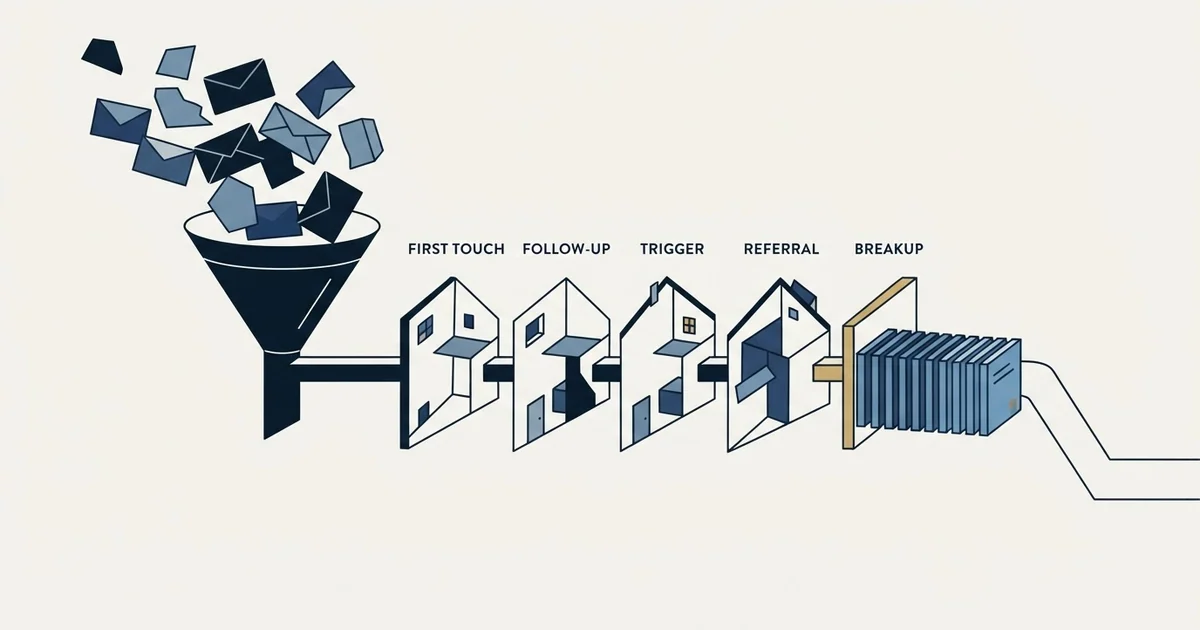 Editorial illustration for Cold Email Templates for Construction