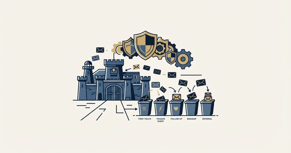 Editorial illustration for Cold Email Templates for Defense