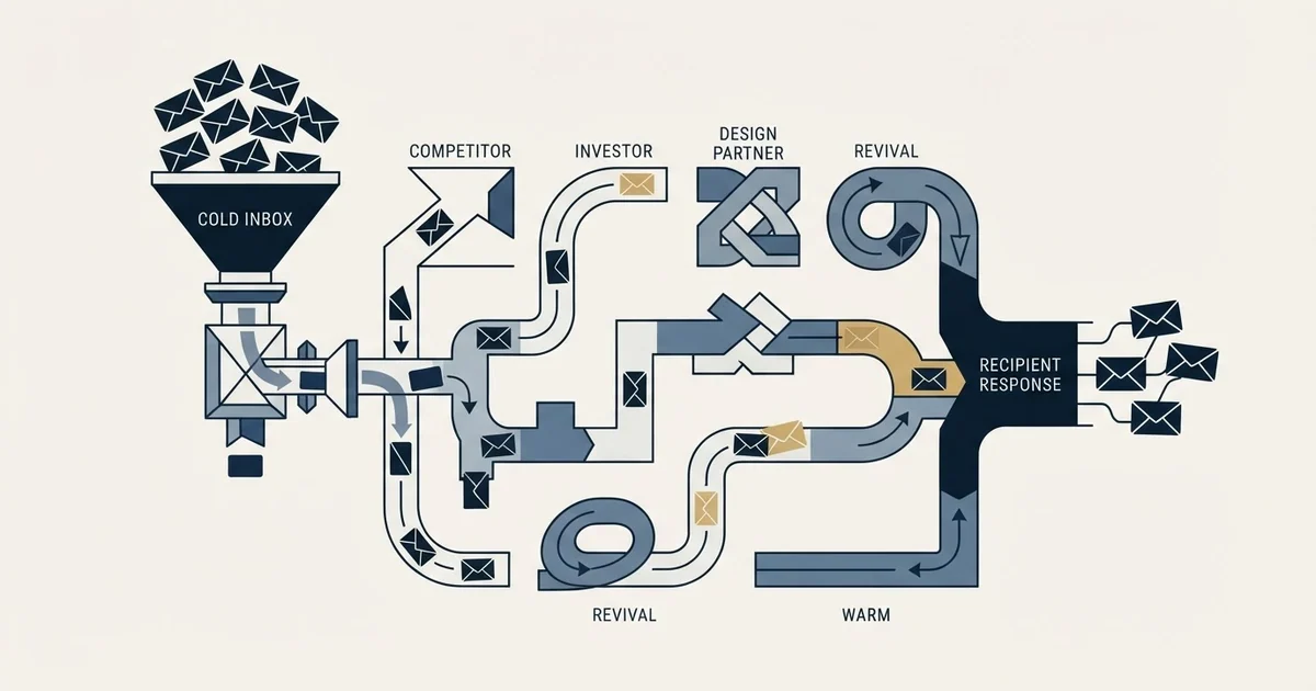 Editorial illustration for Cold Email Templates for Founders