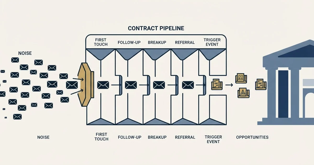 Editorial illustration for Cold Email Templates for Government Contractors