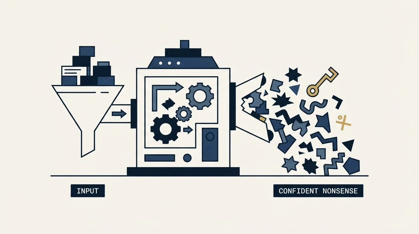 Section illustration: The stages where automation produces confident nonsense