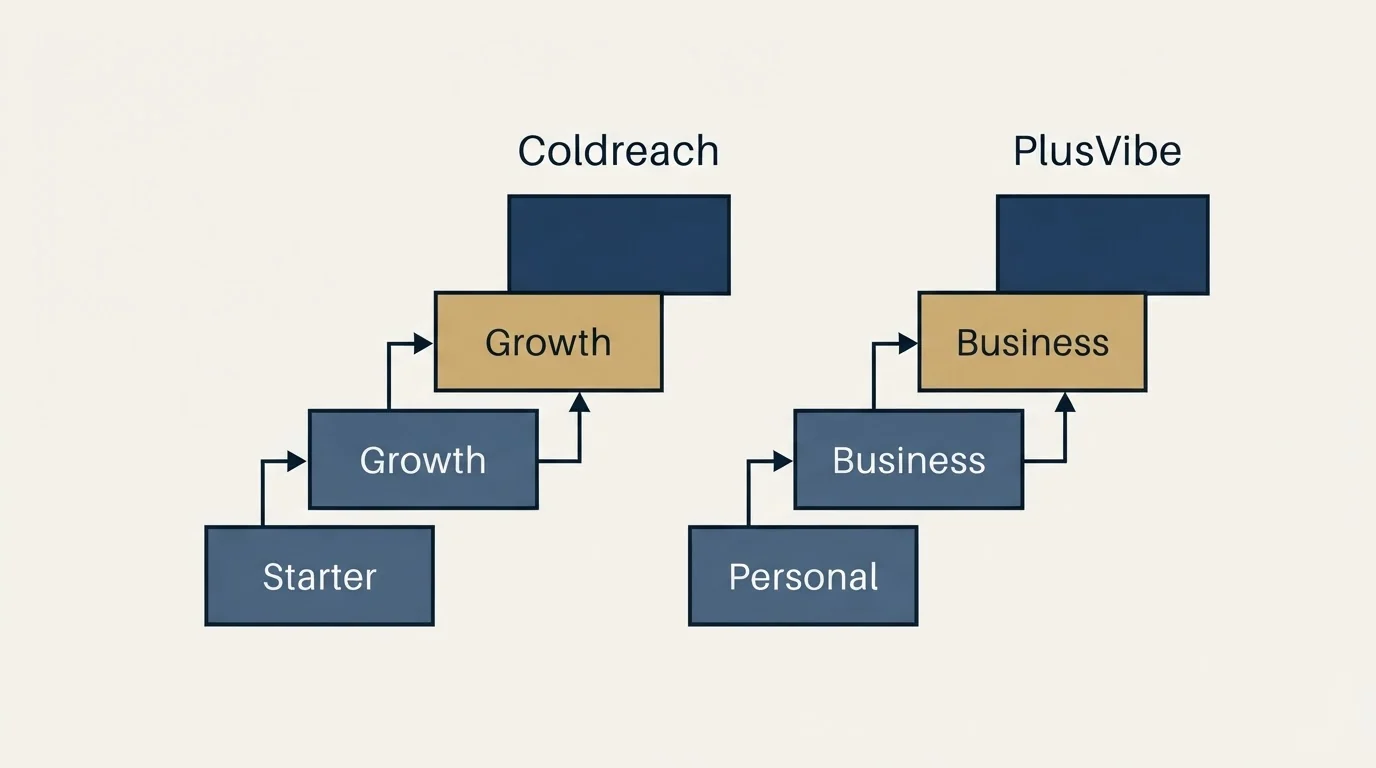 Pricing ladder: Pricing Comparison (Coldreach, PlusVibe, Starter, Personal)