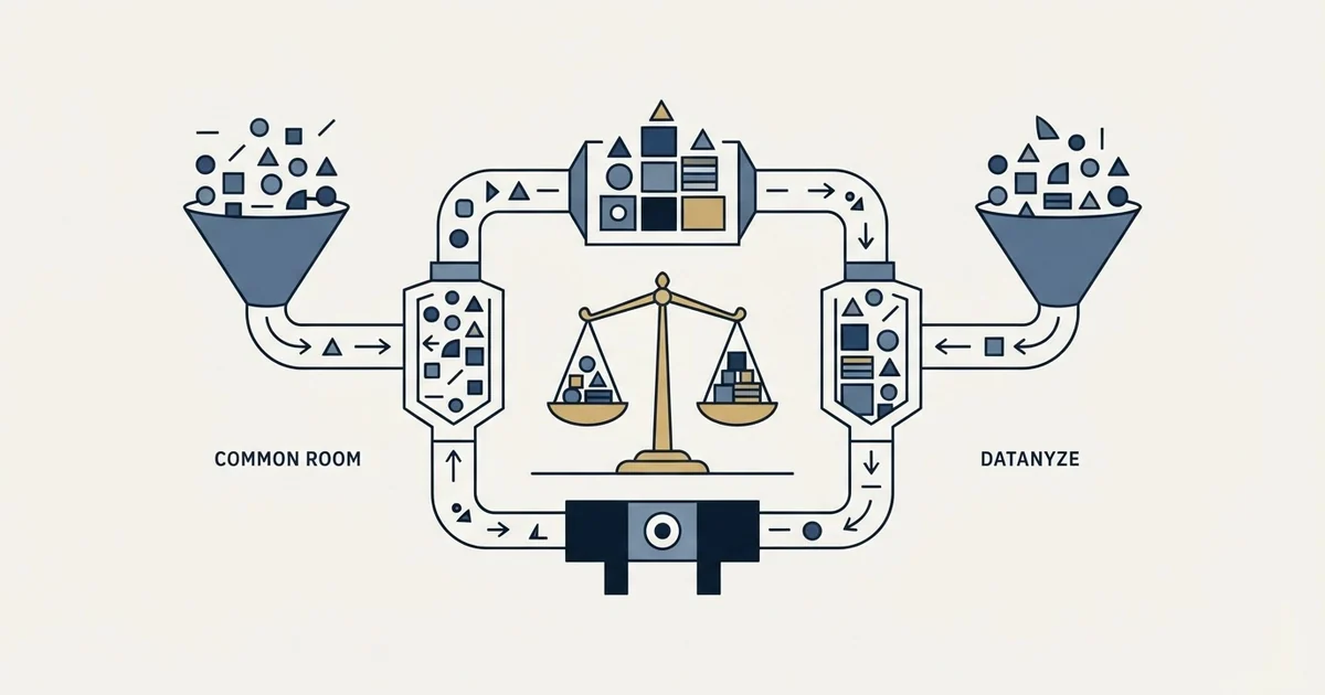 Editorial illustration for Common Room vs Datanyze