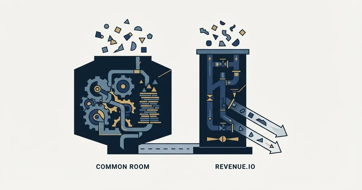 Editorial illustration for Common Room vs Revenue.io