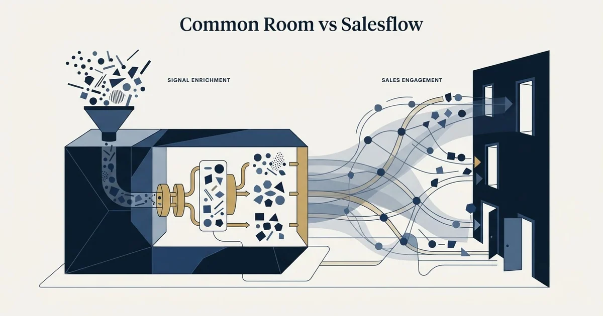Editorial illustration for Common Room vs Salesflow
